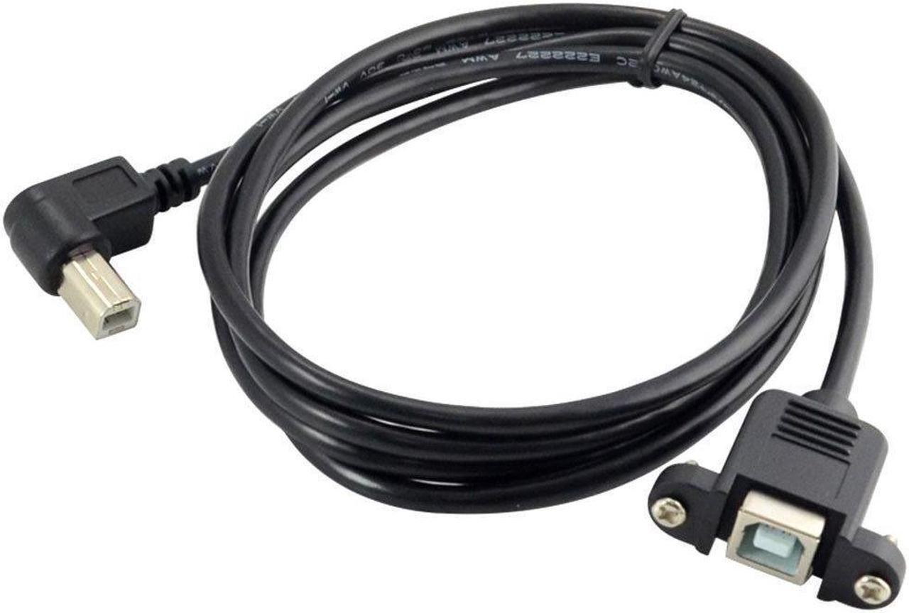 Alt view image 2 of 5 - USB 2.0b Male B female extension cable Print cable Panel cable USB 2.0 BF/BM 90° elbow 1 m