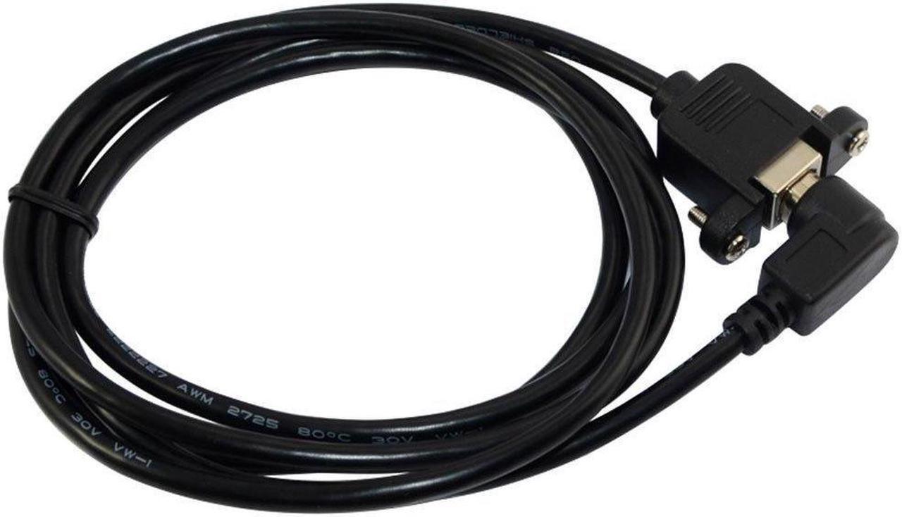 Alt view image 5 of 5 - USB 2.0b Male B female extension cable Print cable Panel cable USB 2.0 BF/BM 90° elbow 1 m