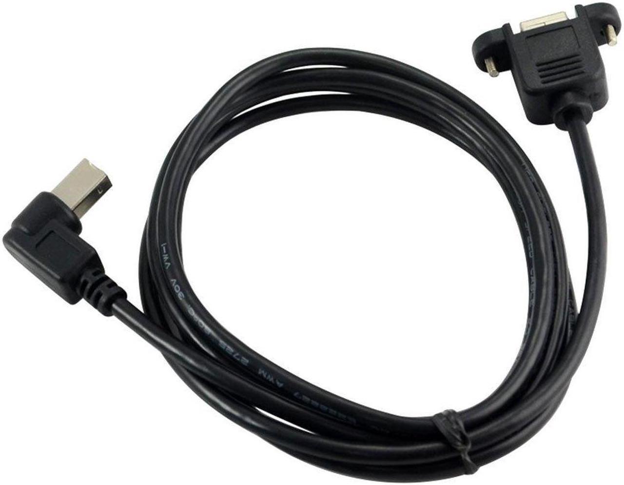Alt view image 4 of 5 - USB 2.0b Male B female extension cable Print cable Panel cable USB 2.0 BF/BM 90° elbow 1 m