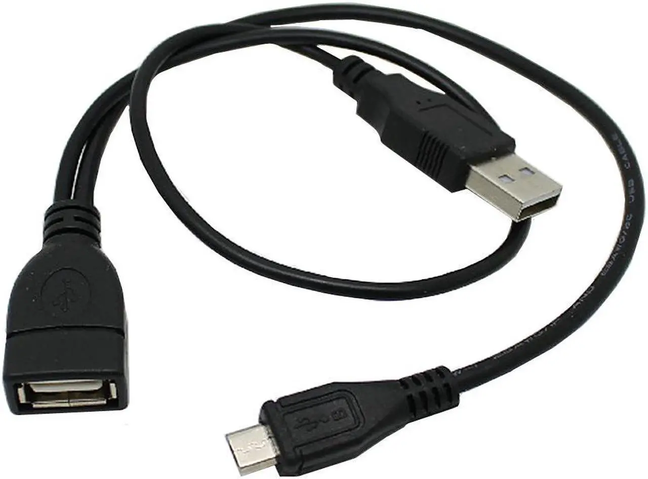 Alt view image 2 of 5 - Mike with external power supply USBAF A female otg one-second two-wire Micro USB OTG Host data cable