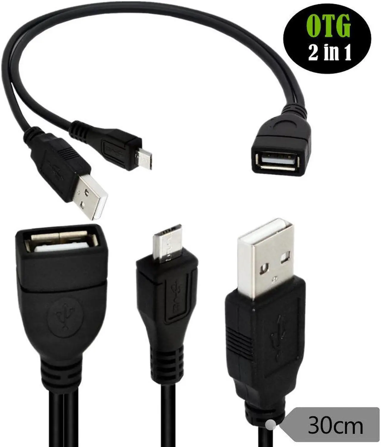 Main image of Mike with external power supply USBAF A female otg one-second two-wire Micro USB OTG Host data cable