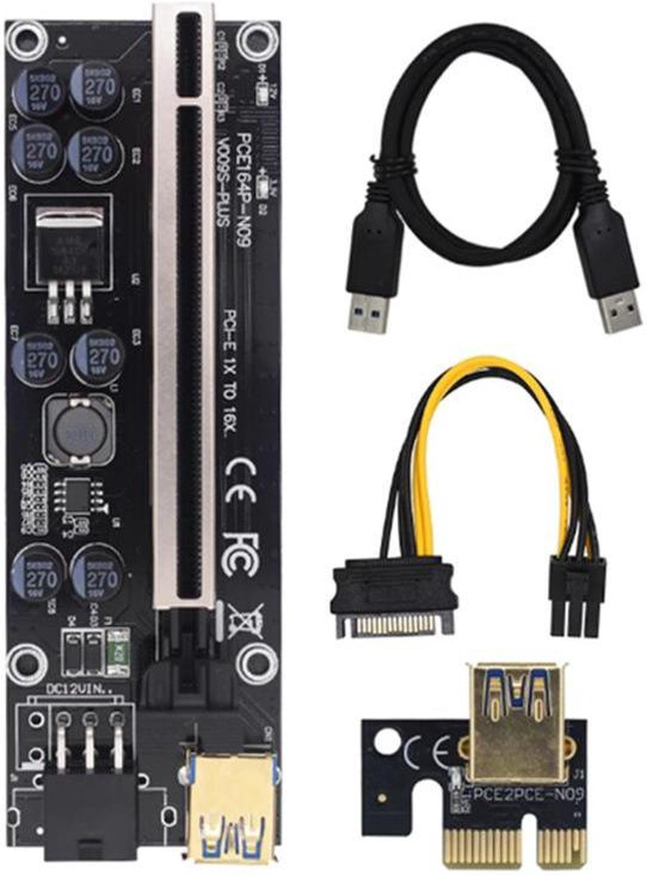 Main image of Newly upgraded VER009S PLUS graphics card Extension Cable pcie Adapter Card 8 Capacitor with light Gold plated 1X16X