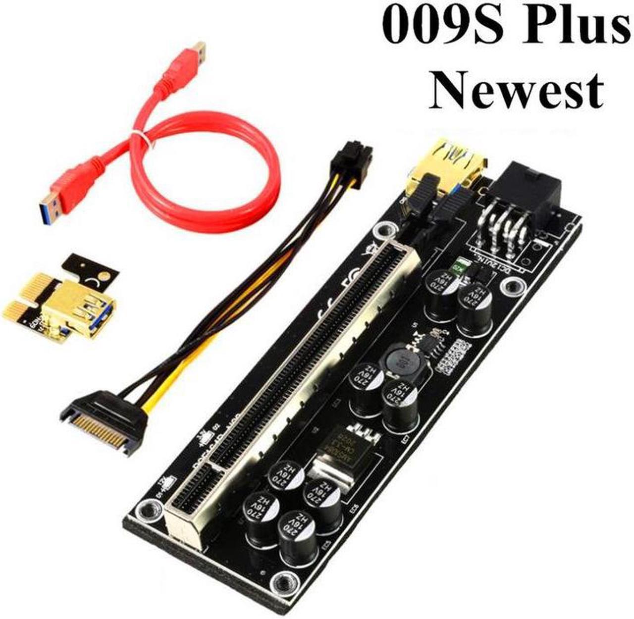 Alt view image 3 of 5 - Newly upgraded VER009S PLUS graphics card Extension Cable pcie Adapter Card 8 Capacitor with light Gold plated 1X16X