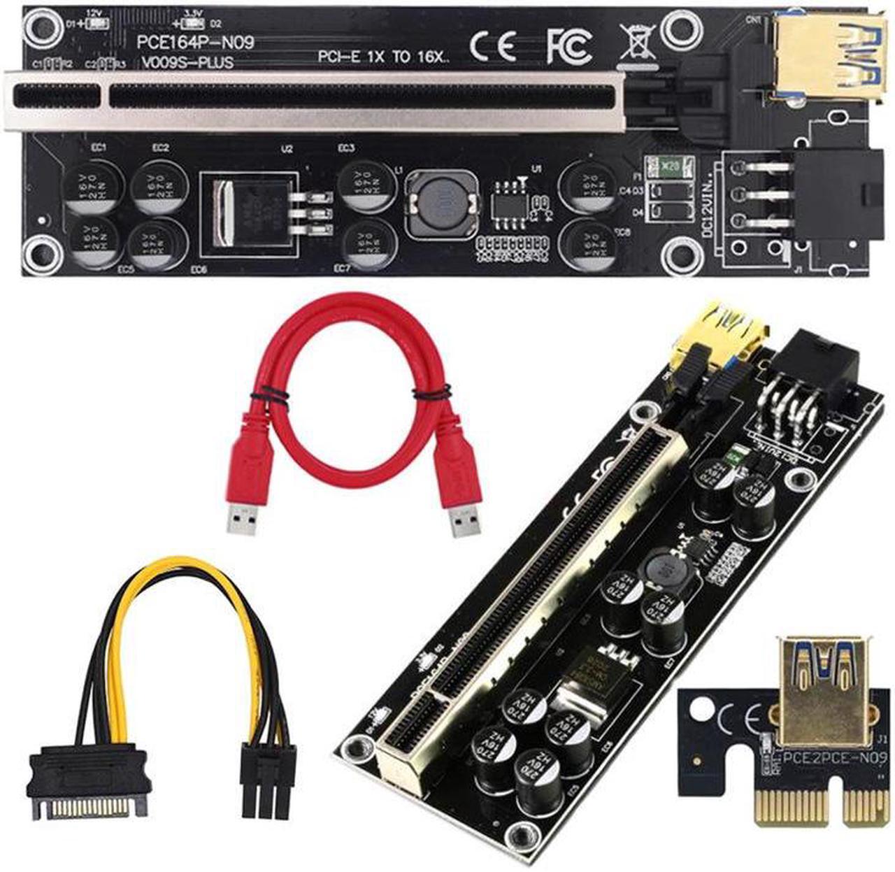 Alt view image 2 of 5 - Newly upgraded VER009S PLUS graphics card Extension Cable pcie Adapter Card 8 Capacitor with light Gold plated 1X16X