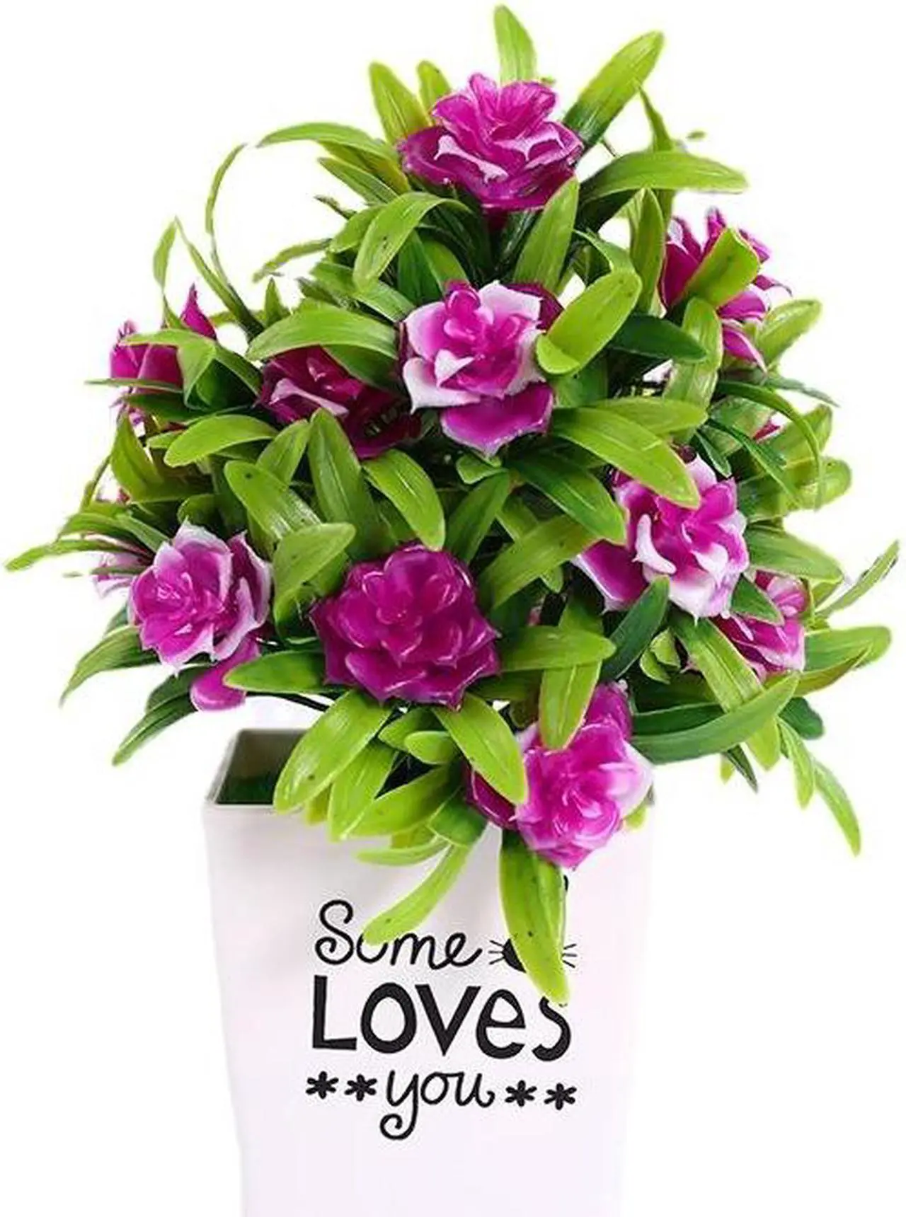 Alt view image 5 of 5 - 1 Pcs Artificial plant green plant pot fake flower wholesale 17 rose indoor creative flower decoration 9.9 yuan supply