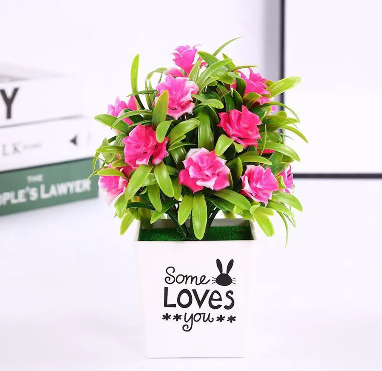 Alt view image 2 of 5 - 1 Pcs Artificial plant green plant pot fake flower wholesale 17 rose indoor creative flower decoration 9.9 yuan supply