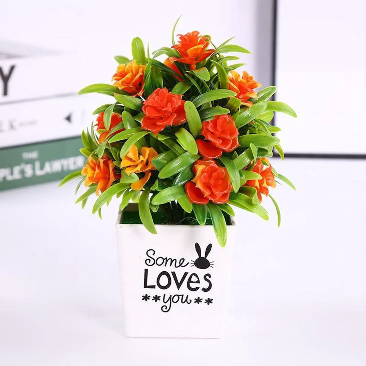 Alt view image 3 of 5 - 1 Pcs Artificial plant green plant pot fake flower wholesale 17 rose indoor creative flower decoration 9.9 yuan supply