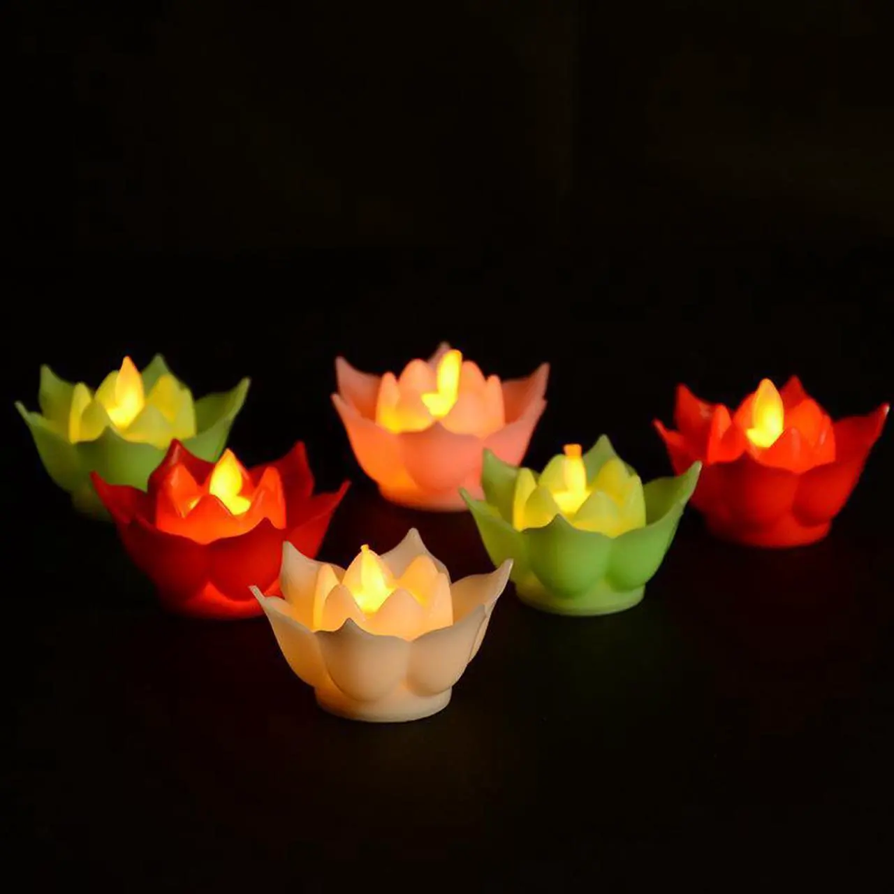 Alt view image 3 of 5 - 1 Pcs Lotus electronic Buddha lamp simulation flame led simulation candle lamp household Buddha lamp rocking lotus lamp
