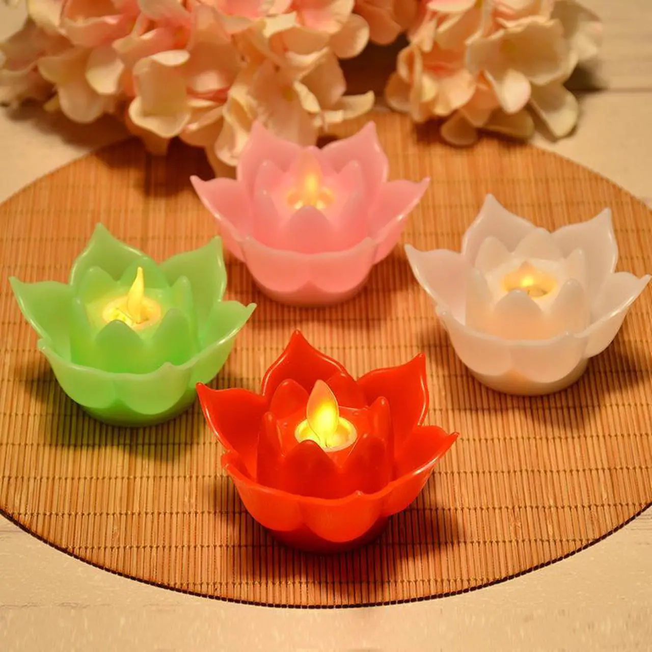 Alt view image 4 of 5 - 1 Pcs Lotus electronic Buddha lamp simulation flame led simulation candle lamp household Buddha lamp rocking lotus lamp