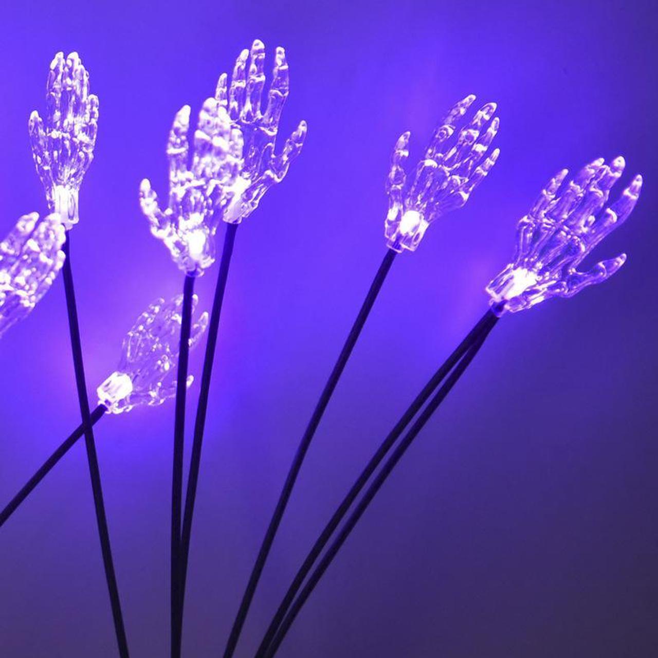 Alt view image 3 of 5 - 1 Pcs Halloween solar Lights led Glow eyeball ghost hand lights Outdoor patio villa decorated with festive atmosphere lights