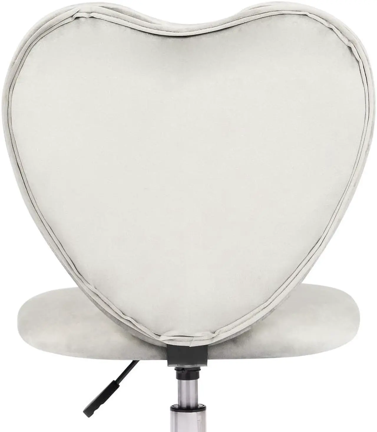 Alt view image 2 of 4 - Impressions Vanity Heart 360 Degrees Vanity Chair with Adjustable Height, Armless Swivel Wheelbase Chair with Cushion (Cool Grey)