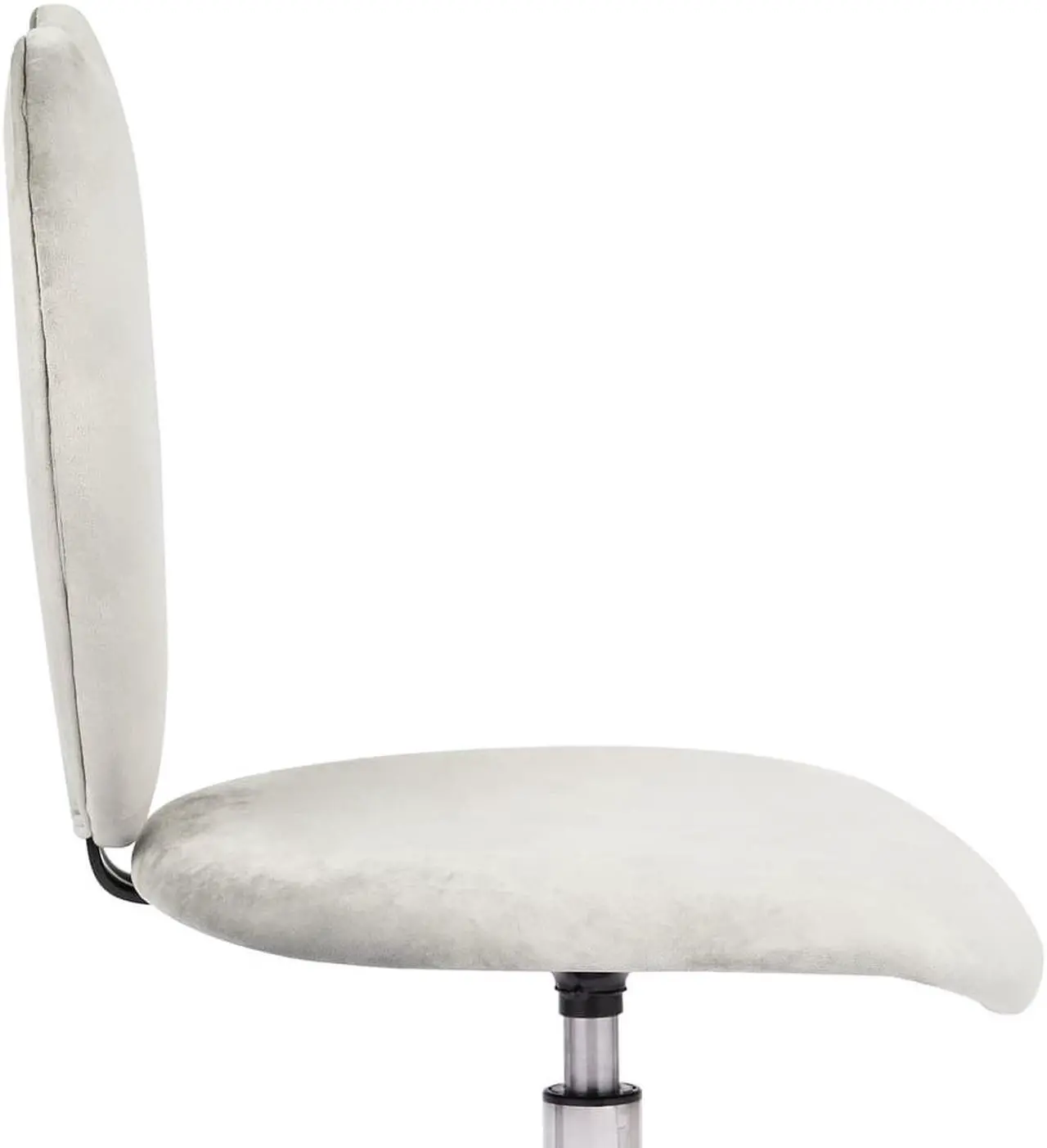 Alt view image 3 of 4 - Impressions Vanity Heart 360 Degrees Vanity Chair with Adjustable Height, Armless Swivel Wheelbase Chair with Cushion (Cool Grey)