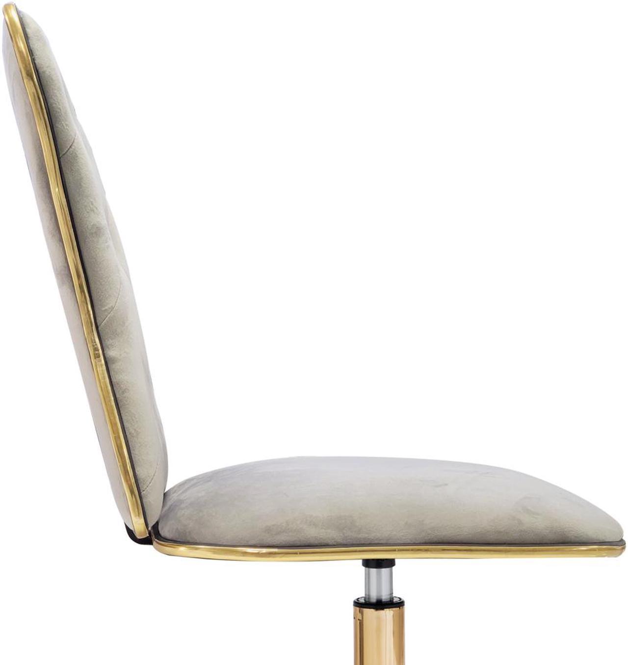 Alt view image 3 of 4 - Impressions Vanity Elise Tufted Vanity Chair with Velvet Armless Cushion Seat, 360 Degrees Wheel Swivel Chair with Adjustable Height (Cool Gray)