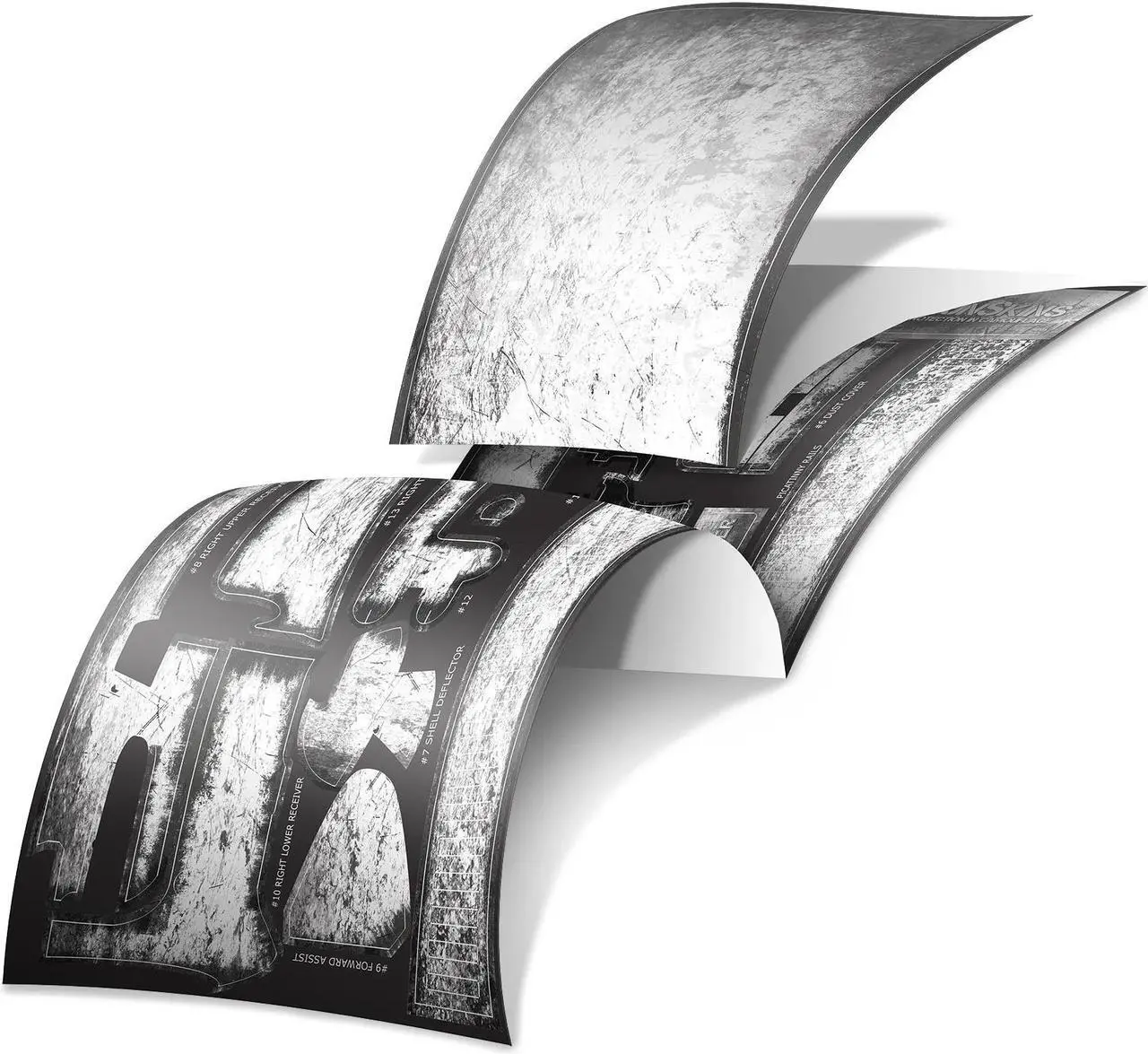 Alt view image 6 of 7 - GunSkins AR-15 or M4 Style Rifle Skin for Airsoft AEG (Battleworn Snow Trooper)