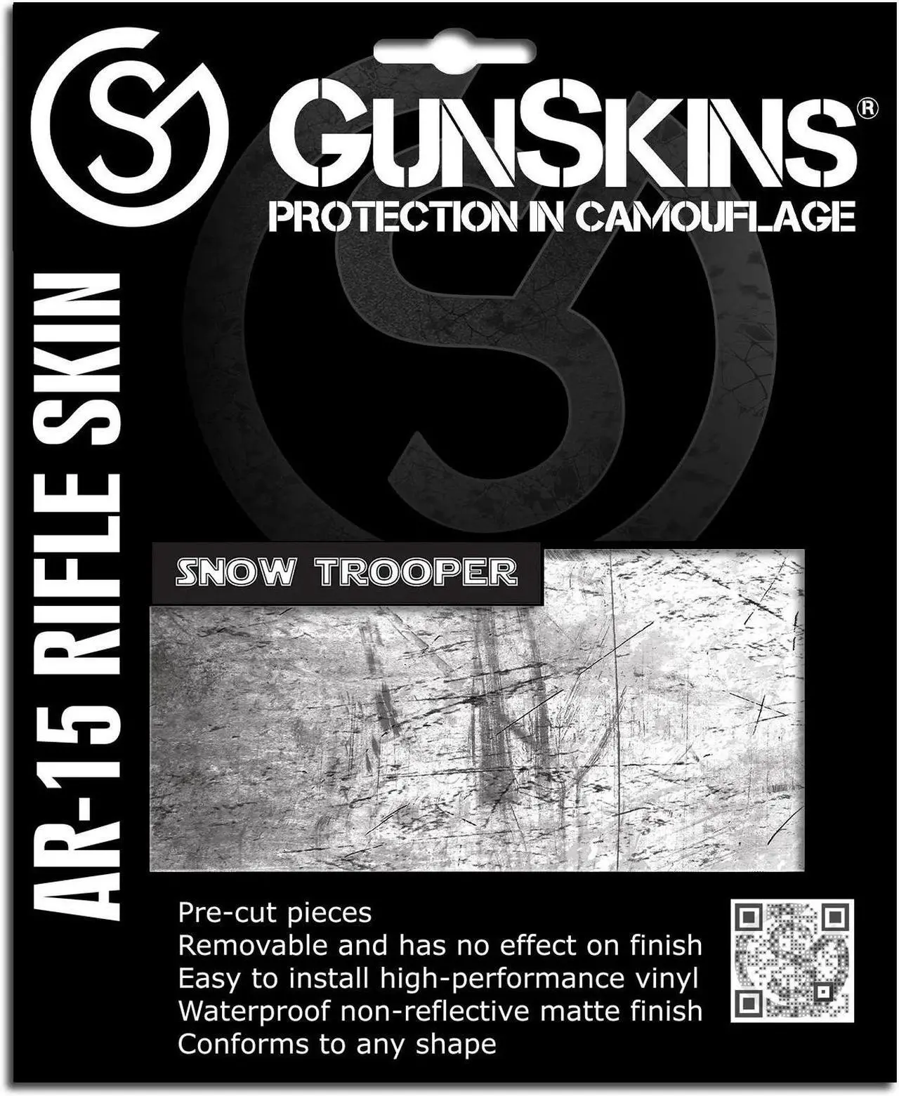 Alt view image 7 of 7 - GunSkins AR-15 or M4 Style Rifle Skin for Airsoft AEG (Battleworn Snow Trooper)
