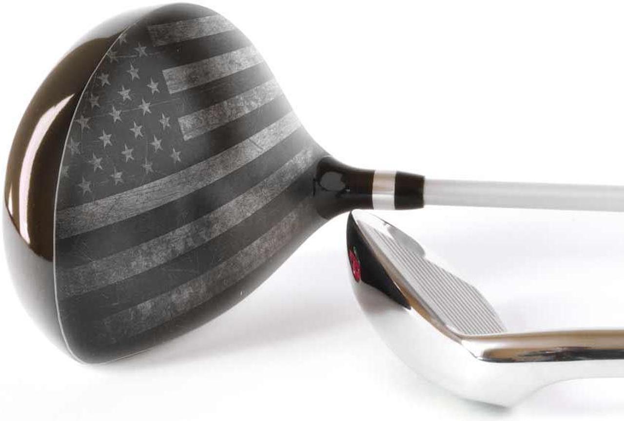 Alt view image 3 of 5 - ParSkins Right-Handed Fairway Wood Skin (American Flag Grey)