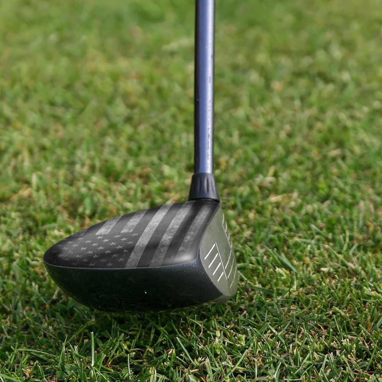 Alt view image 5 of 5 - ParSkins Right-Handed Fairway Wood Skin (American Flag Grey)