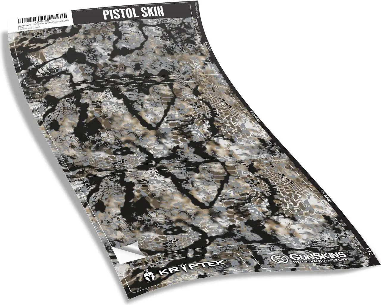 Alt view image 2 of 3 - GunSkins Universal Pistol Skin (Kryptek Obskura Skyfall)