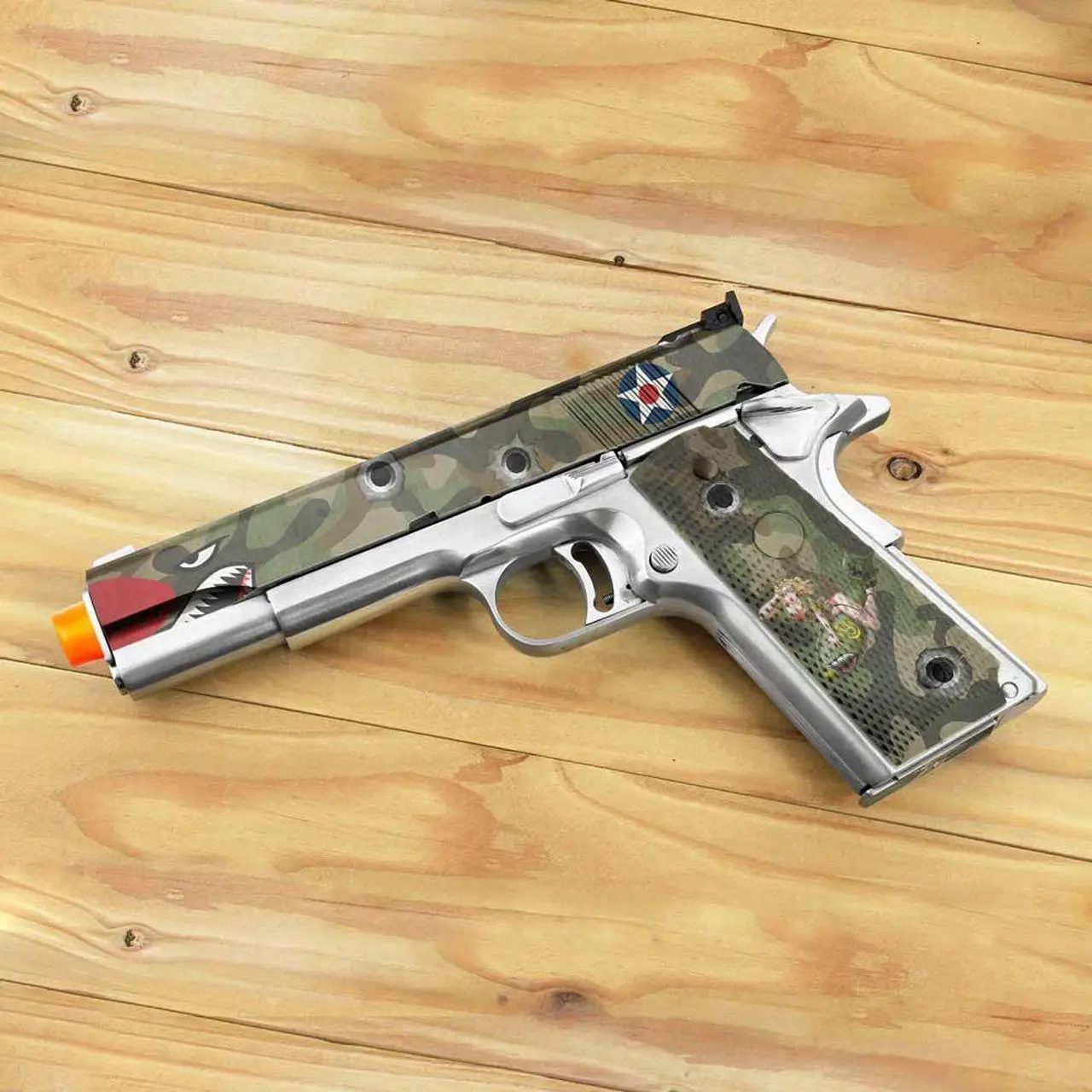 Alt view image 4 of 5 - GunSkins Pistol Accent Skin for 1911 Airsoft (GS Bombshell Blonde)