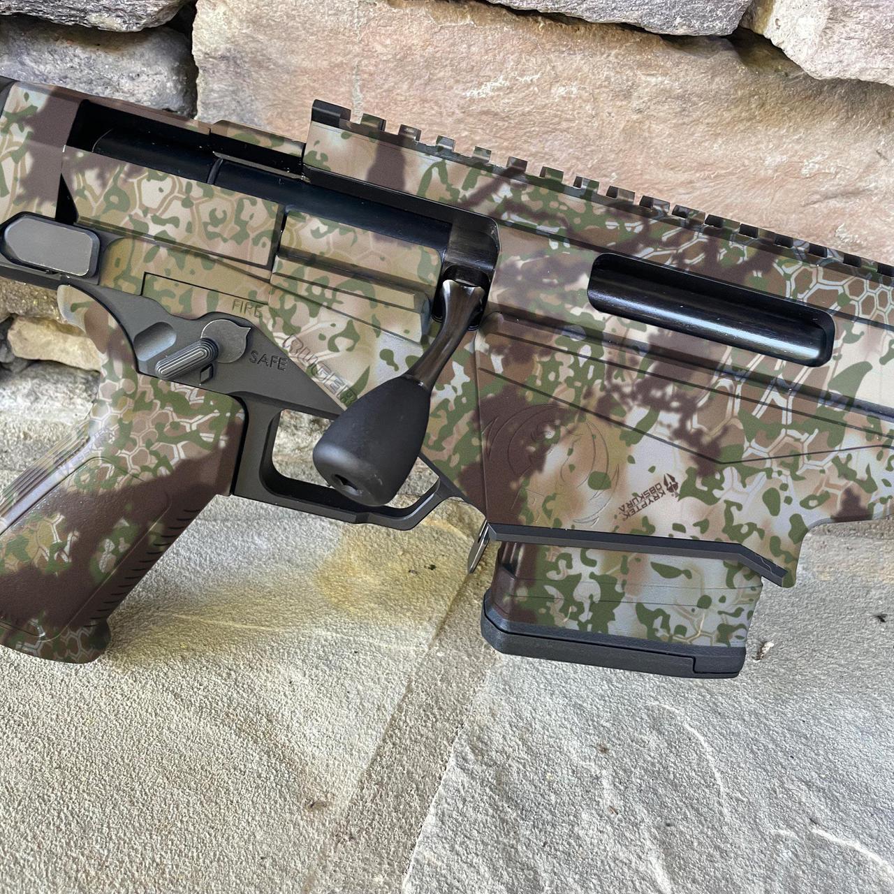Alt view image 2 of 4 - GunSkins Rifle Skin Pre-Cut Vinyl Wrap for Airsoft Ruger Precision AEG Gun (Kryptek Obskura Transitional)