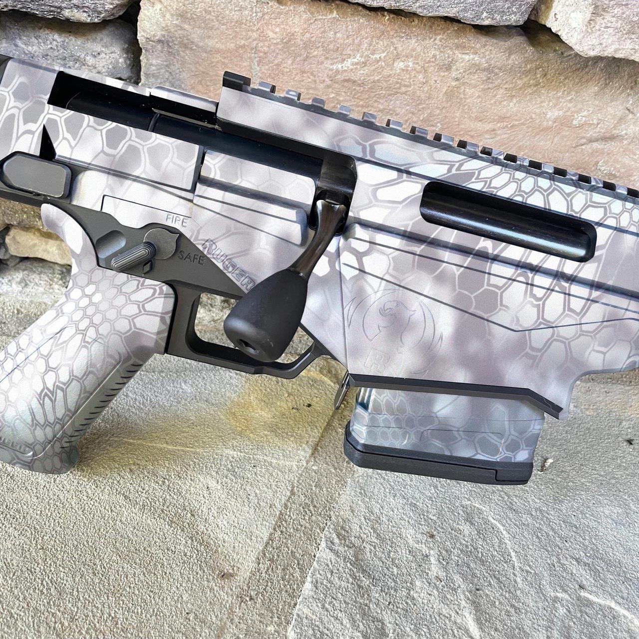 Alt view image 2 of 4 - GunSkins Rifle Skin Pre-Cut Vinyl Wrap for Airsoft Ruger Precision AEG Gun (Kryptek Wraith)