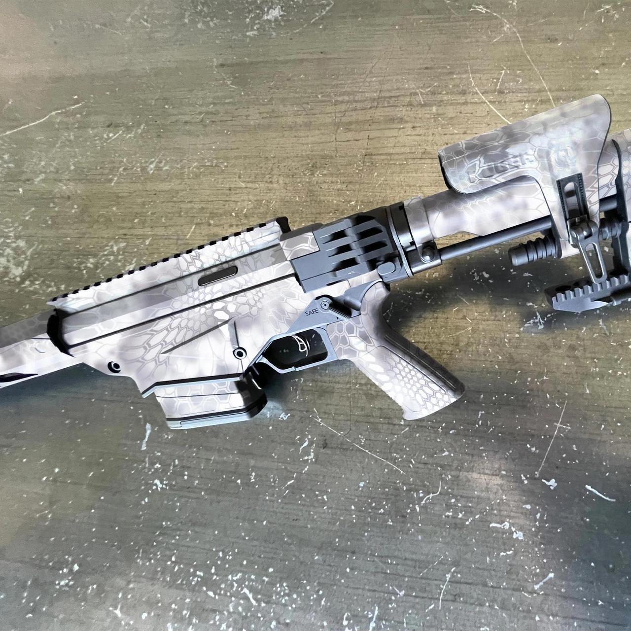 Alt view image 3 of 4 - GunSkins Rifle Skin Pre-Cut Vinyl Wrap for Airsoft Ruger Precision AEG Gun (Kryptek Wraith)