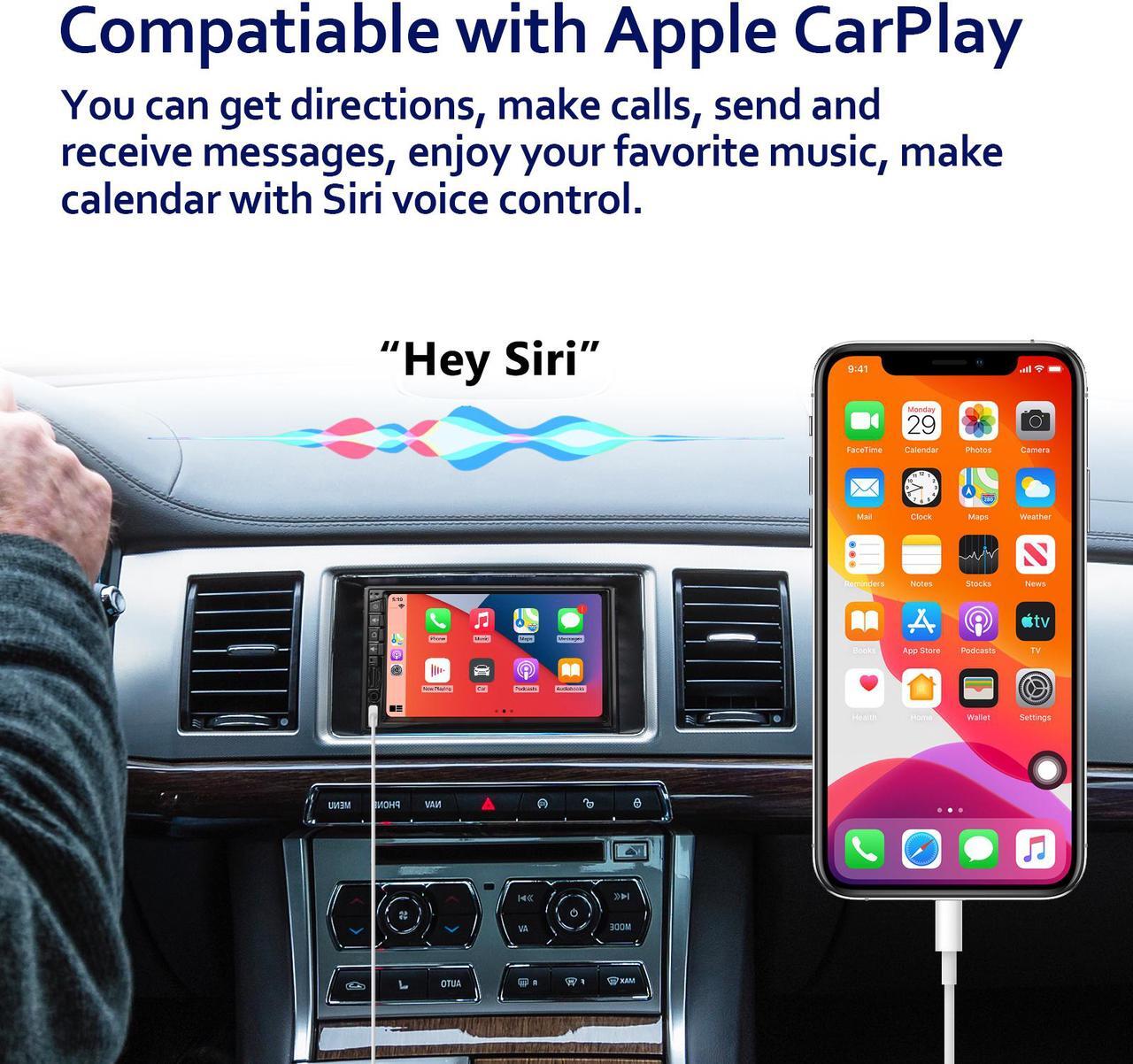 Alt view image 2 of 5 - Apple Carplay Stereo Car Stereo - Corehan Double Din Car Radio Android Auto Stereo 7 Inch Touch Screen with Bluetooth