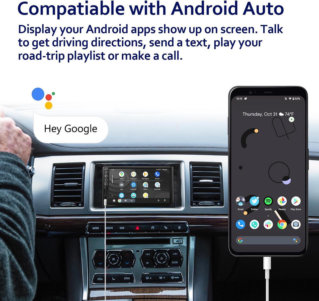 Alt view image 3 of 5 - Apple Carplay Stereo Car Stereo - Corehan Double Din Car Radio Android Auto Stereo 7 Inch Touch Screen with Bluetooth