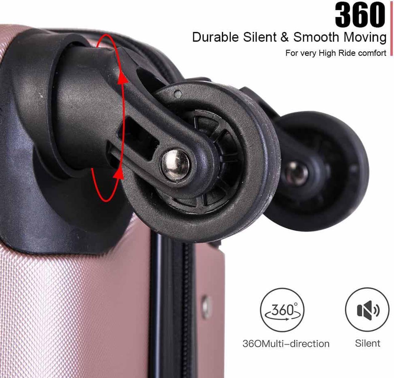 Alt view image 4 of 7 - 4 PCS Luggage Sets TSA Lock Hardshell Luggage with Spinner Wheels Carry On Suitcases Champagne Rose Gold