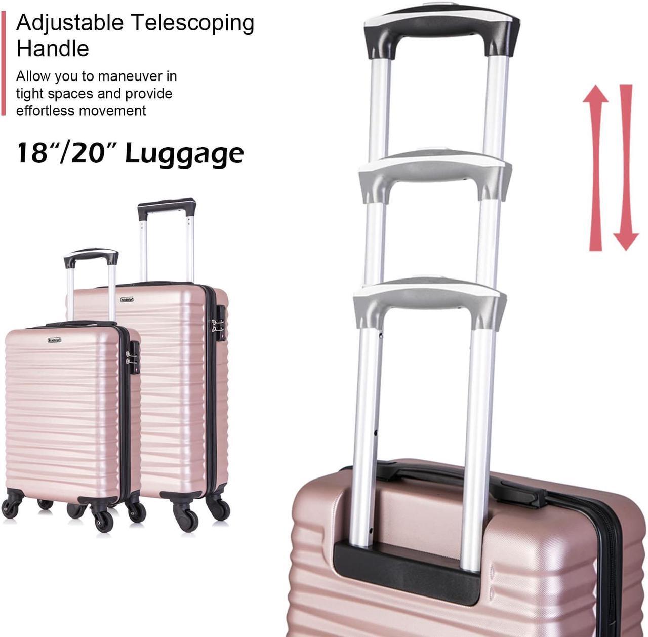 Alt view image 6 of 7 - 4 PCS Luggage Sets TSA Lock Hardshell Luggage with Spinner Wheels Carry On Suitcases Champagne Rose Gold