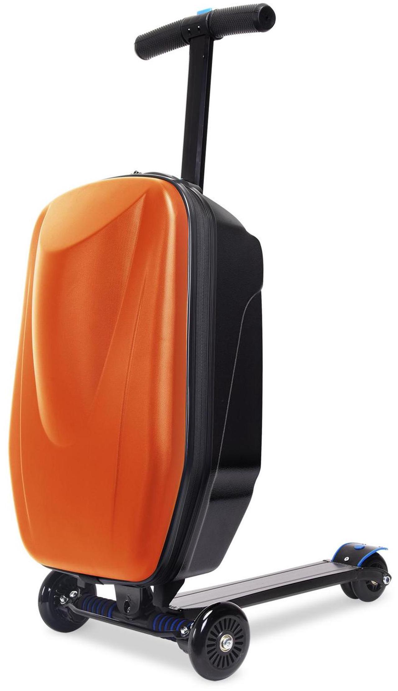 Main image of Fridtrip Scooter Hardshell Ride On Luggage for Kids and Adults,Multifunctional 2-in-1 Lightweight Carry On Foldable Suitcase Orange