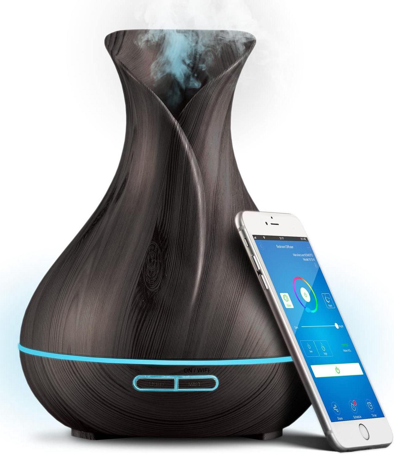 Main image of Smart WiFi Wireless Essential Oil Aromatherapy 400ml Ultrasonic Diffuser & Humidifier with Alexa & Google Home Phone App & Voice Control - Create Schedules - LED & Timer Settings