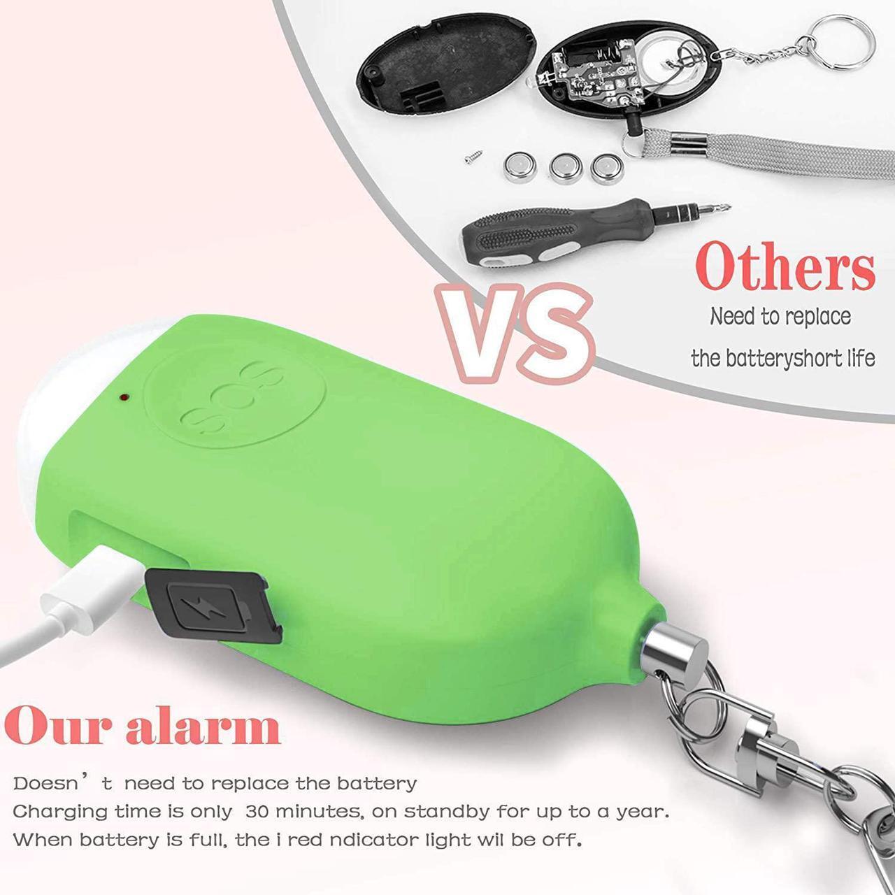 Alt view image 3 of 6 - Safesound Personal Alarm Siren - 130dB Portable Rechargeable Self Defense Alarm Keychain with LED Flashlight - Security Protection Devices for Women Girls Kids and Elderly