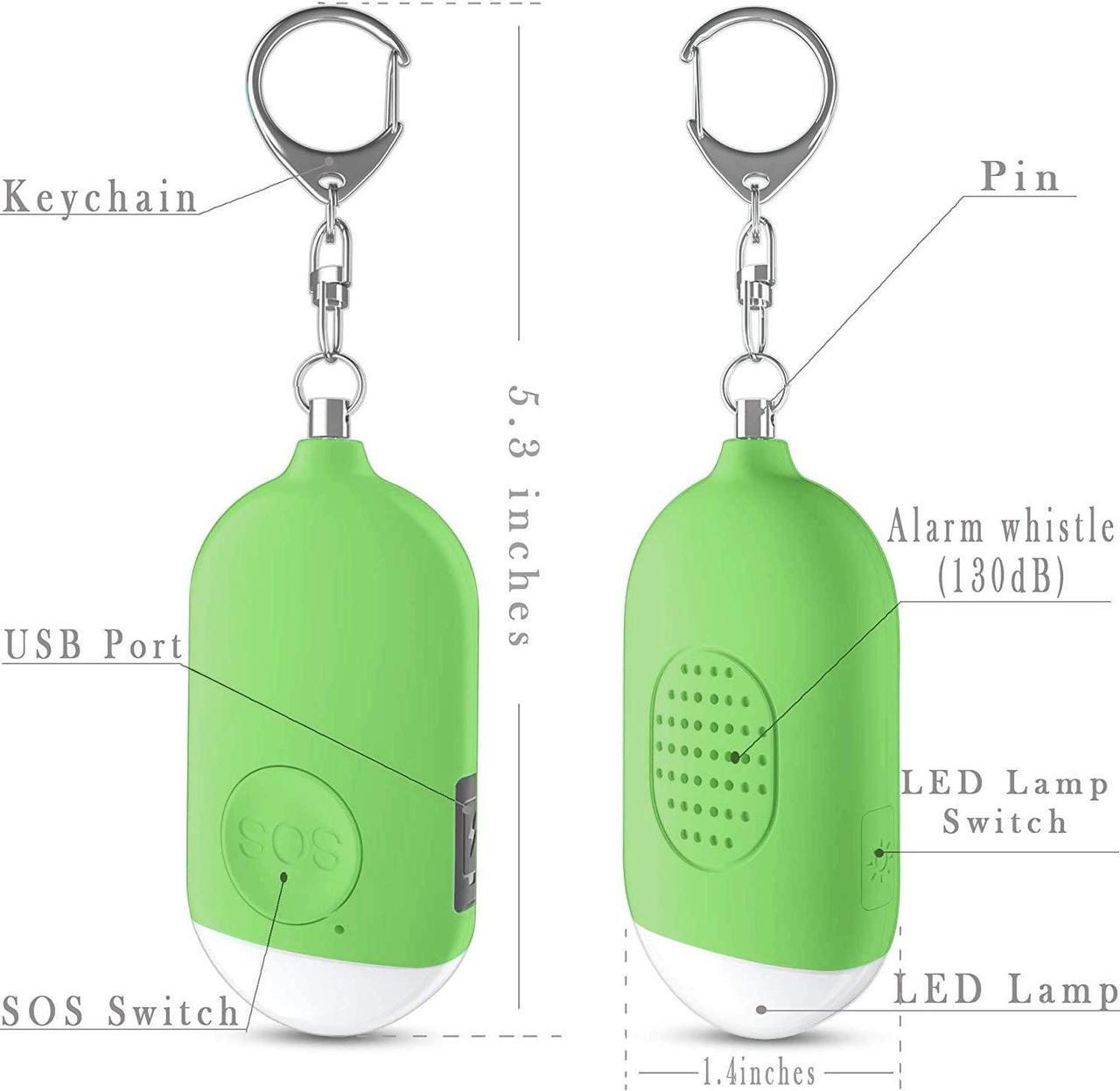 Alt view image 2 of 6 - Safesound Personal Alarm Siren - 130dB Portable Rechargeable Self Defense Alarm Keychain with LED Flashlight - Security Protection Devices for Women Girls Kids and Elderly