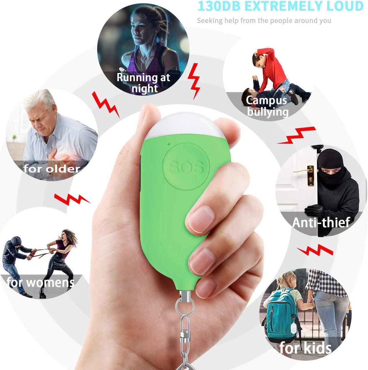 Alt view image 4 of 6 - Safesound Personal Alarm Siren - 130dB Portable Rechargeable Self Defense Alarm Keychain with LED Flashlight - Security Protection Devices for Women Girls Kids and Elderly