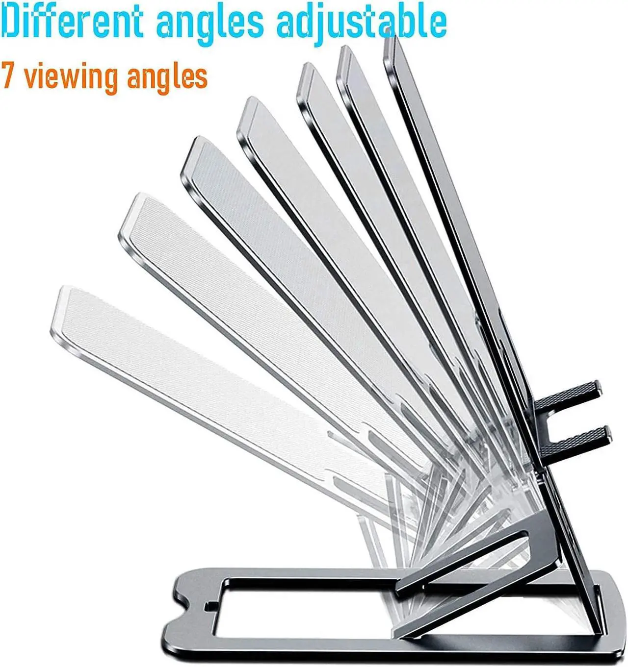 Alt view image 4 of 6 - Cell Phone Stand,Bimawen Foldable Aluminum Alloy Ultra Slim Cell Phone Holder for Desk,or Device from 3" to 13" (Grey)