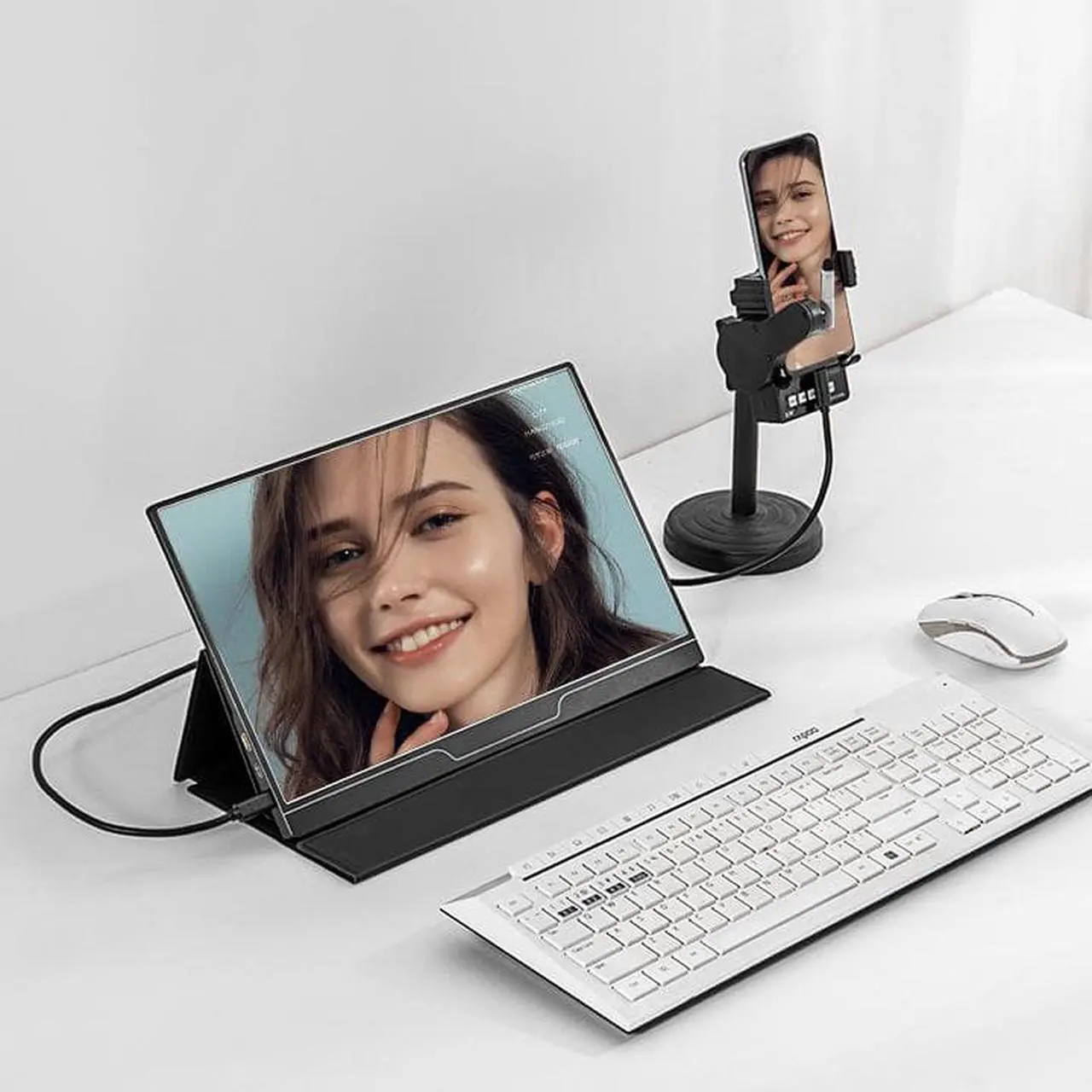 Alt view image 5 of 6 - 17.3 inch 2K Portable Monitor Ultra - Dual USB Type-C Monitor,Mini HDMI,PS4/Switch/PC/Mac/Full Feature Type c Phone Compatible,FHD/HDR/2560 x1440,Built-in Speaker,IPS LCD Panel WQHD 16:9