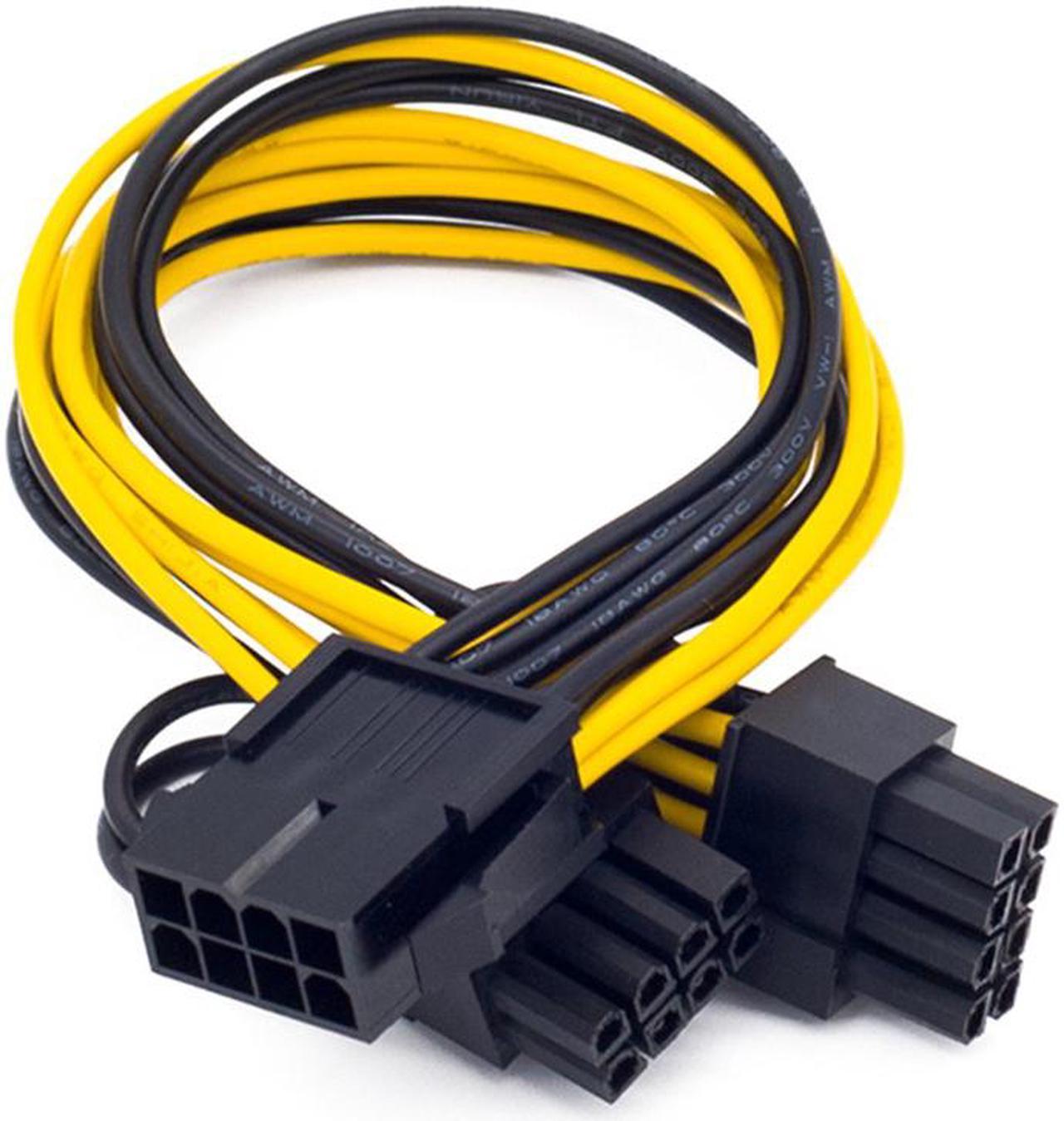 10pcs/lot EPS CPU 8 Pin to Dual 8 (6+2) Pin PCIE Adapter Power Supply Cable For Mining