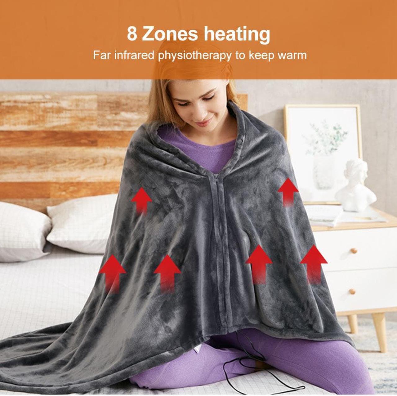 Winter Both-sided Coral Fleece Heating Blanket USB Heated Warm Shawl Home Office Winter Electric Blanket