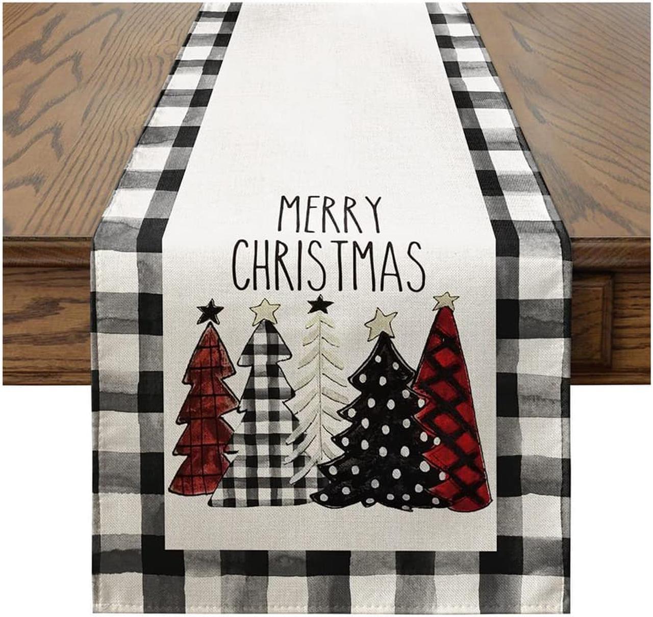 1 PC 11.8x71inch Christmas Tablecloth Kitchen Dining Table Decoration Indoor Home Party Decor