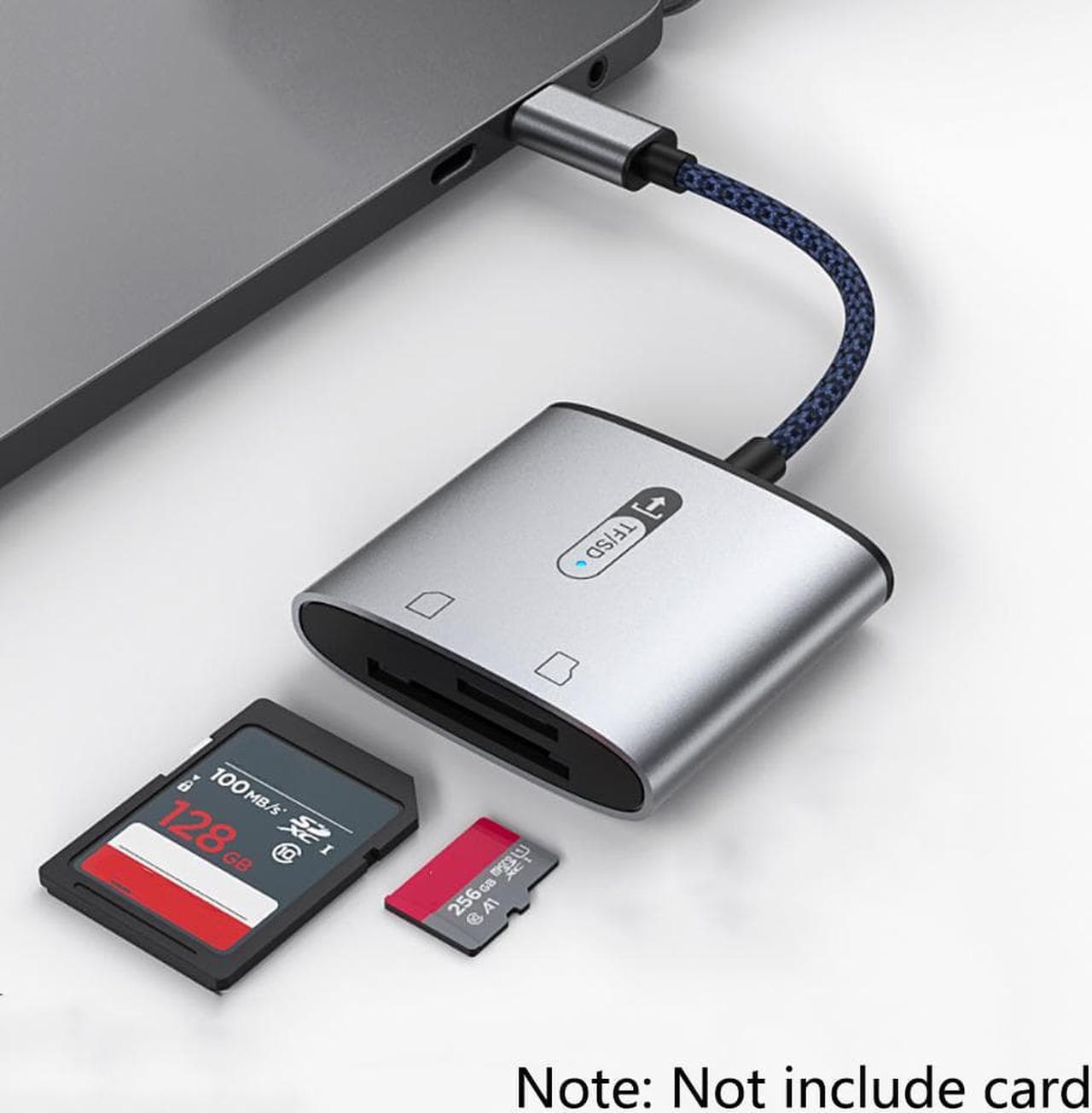 Type C 2-in-1 Card Reader For SD & TF High Speed Data Transfer Rate For Windows