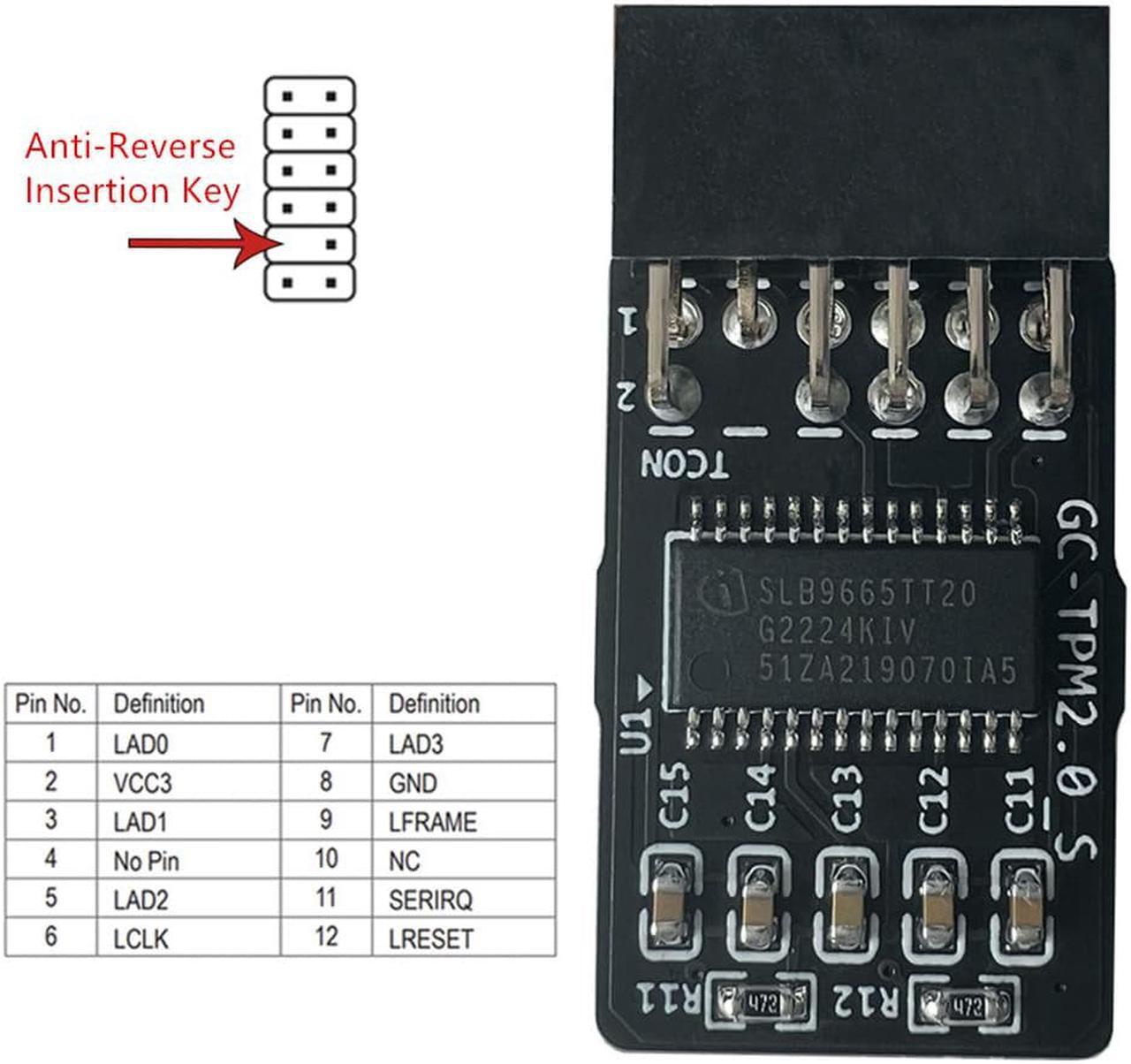 Alt view image 2 of 5 - TPM 2.0 Module fit for GIGABYTE GC-TPM2.0_S TPM Module (12 Pin 12-1)