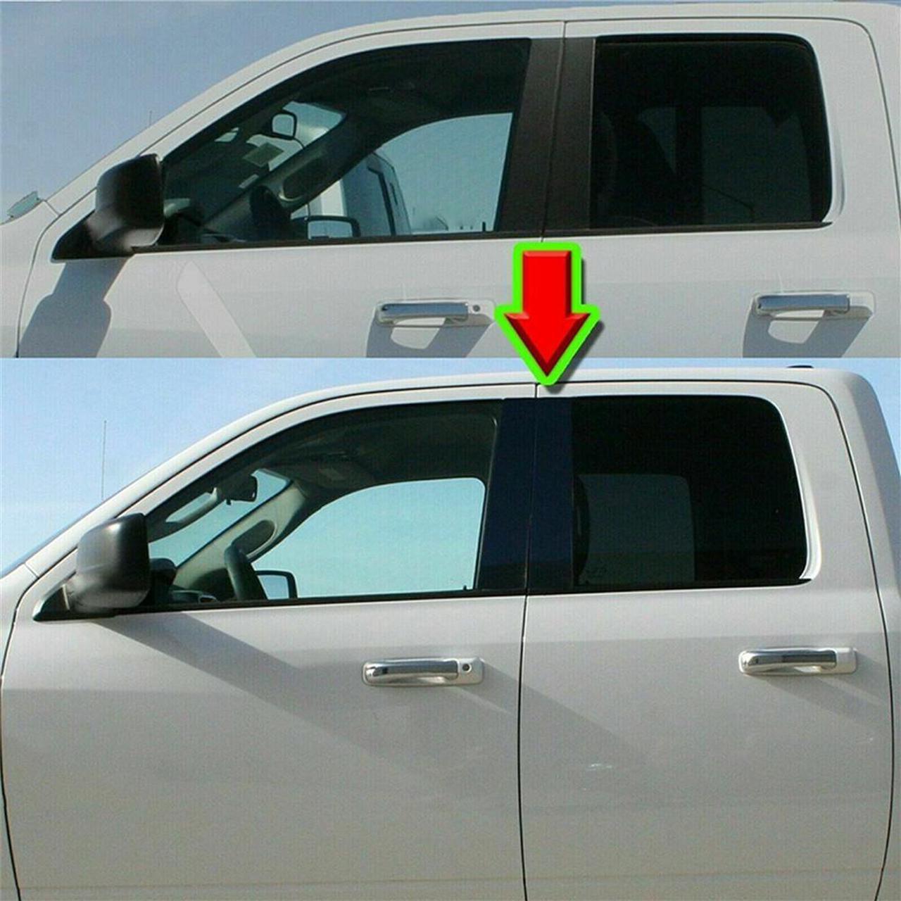 4Pcs Black Door Window Pillar Post Trims For Dodge RAM 1500 2500 3500 2009-2018