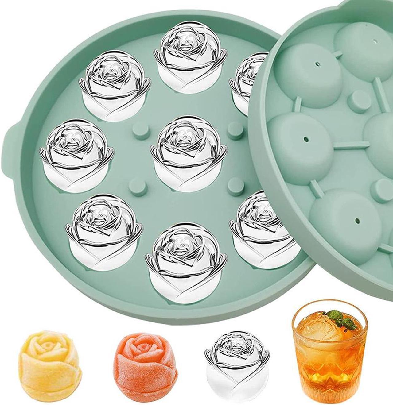 1× Silicone Rose Ice Cube Mold For Whiskey Bourbon Cocktails Wine Homemade Juice