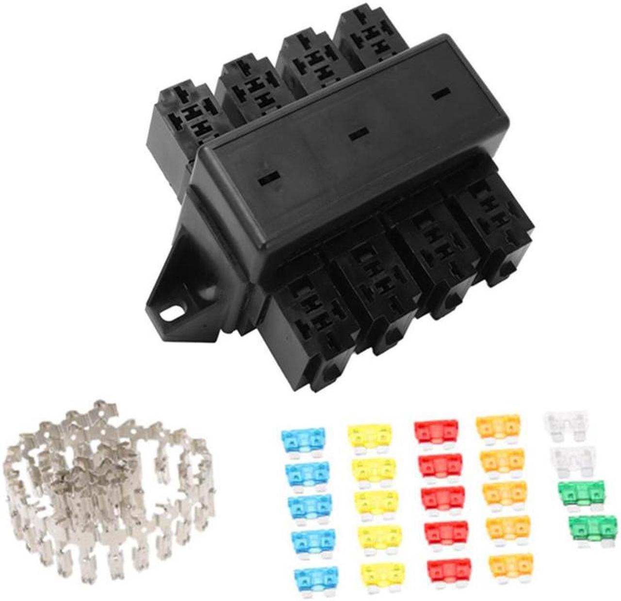 8 Way Relay Sockets Relay Block Box Universal For Car Truck Marine Boat Yacht