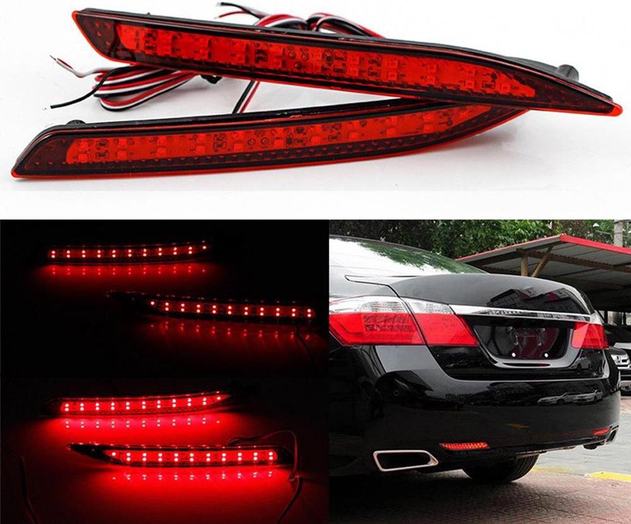 2Pcs Rear Bumper Reflector Light Tail Brake Light for Honda Accord 9th 2014-2016