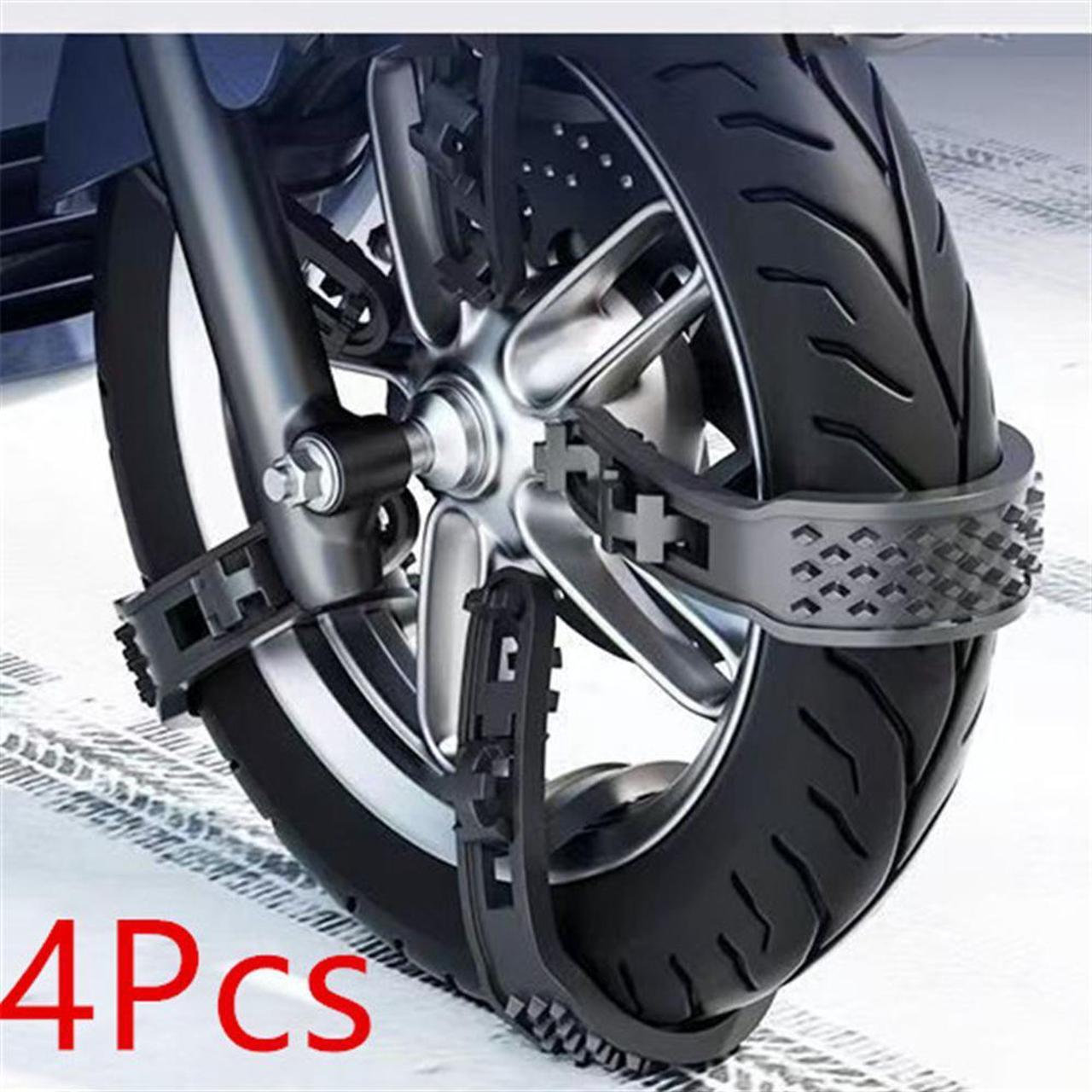 Alt view image 3 of 5 - Acaigel 4Pcs Anti-Skid Snow Chain Motorcycles Bicycles Wheels Tire Non-Slip Snow Chains