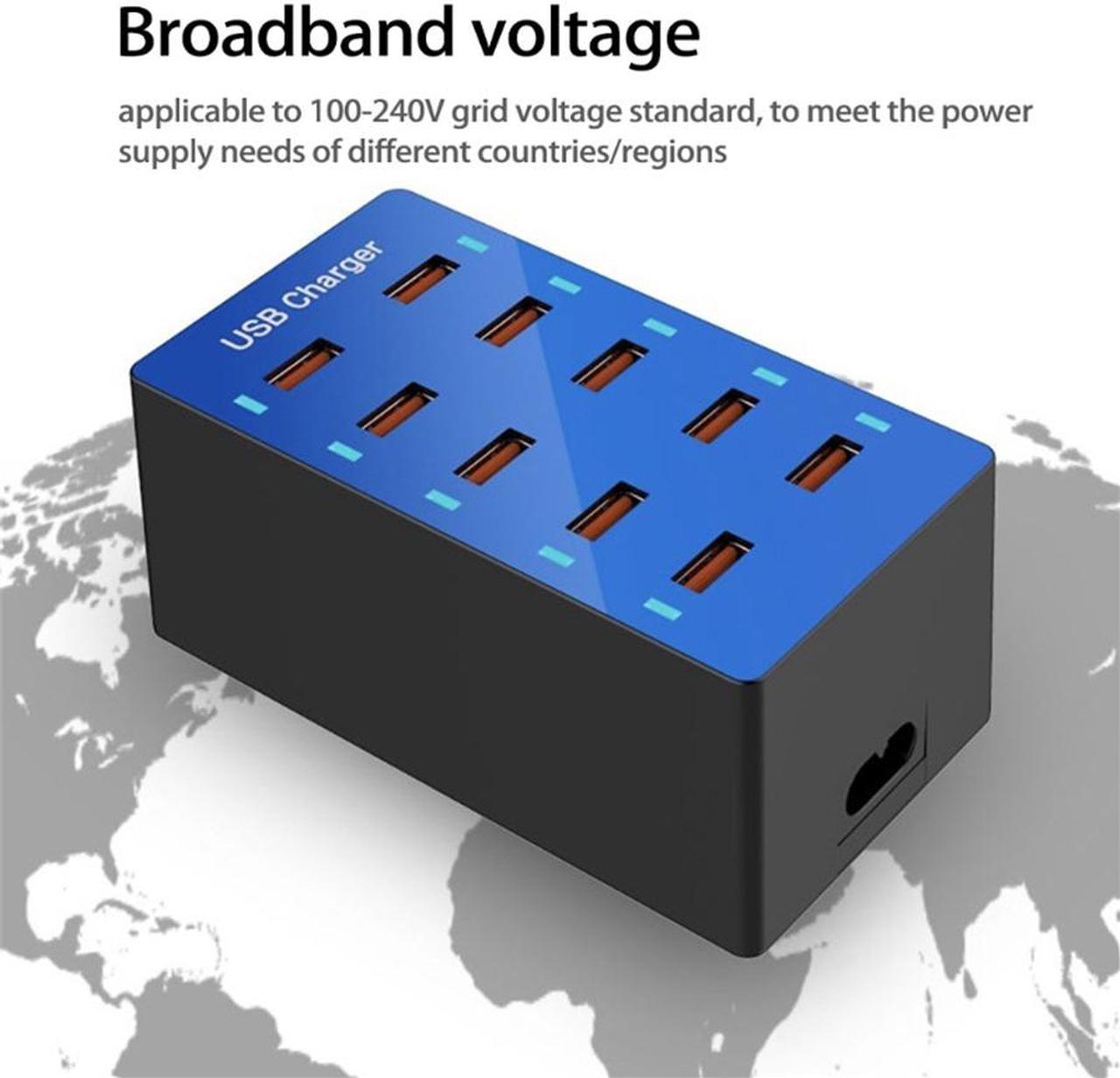 10-Port USB Charger Station ?with Rapid Charging Smart USB Port