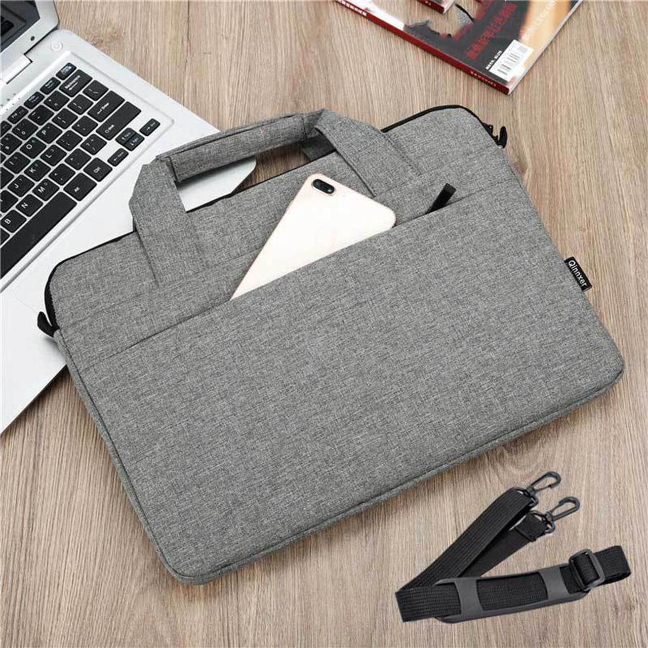 Light Gray Laptop Bag 15.6 inch Top-grade Wate Resistant Computer bag Handbag Messenger Laptop Sleeve Business Briefcase with Handle