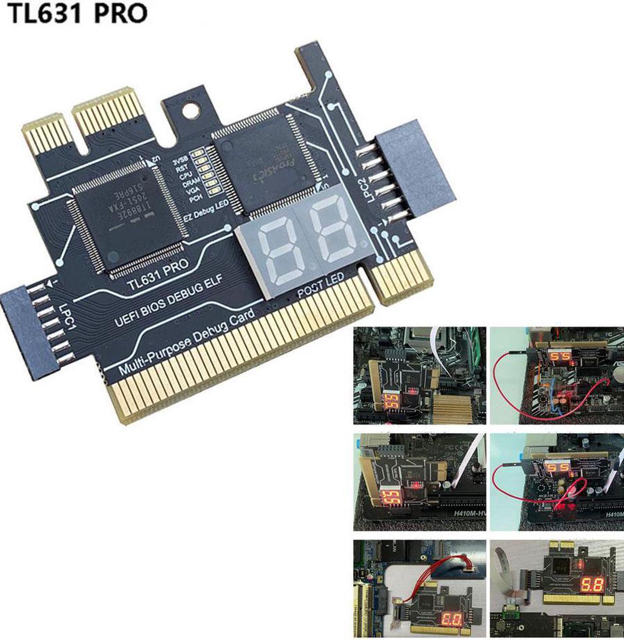 1PC Tester Card TL631 Pro Motherboard Analyzer LPC Debug Card for Laptop And PC PCI  Mini PCI-E LPC